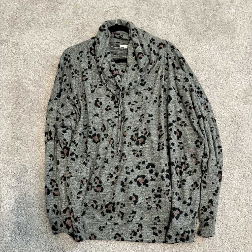 MAURICES ANIMAL PRINT COWL NECK SWEATER pullover 2X